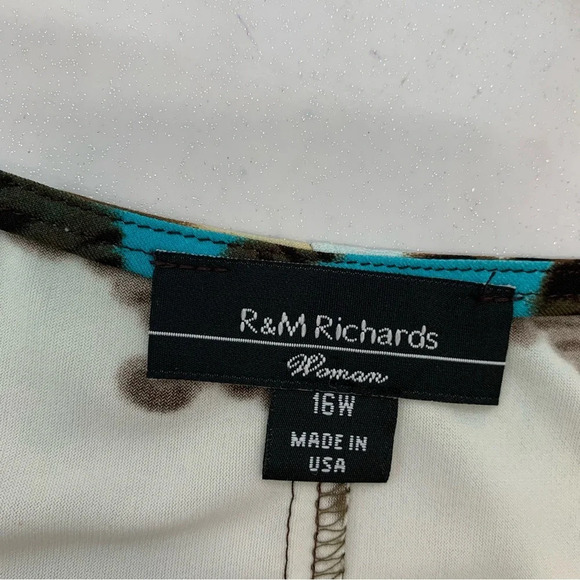 RM Richards Maxi Dress 16W  Stretch Knit Beaded Gathered Flowy Sleeveless Boho - Picture 7 of 10